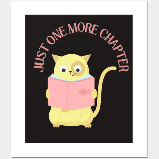 Cat reading book Just one more chapter I Love Books Bookoholic Posters and Art